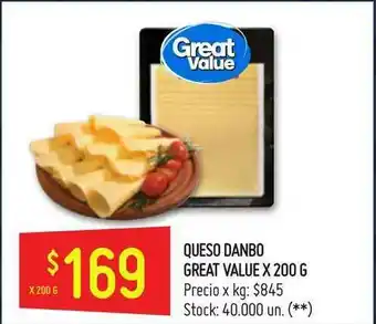 Changomas Great Value Queso Danbo x200 g oferta