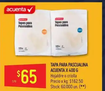 Changomas Acuenta Tapa Para Pascualina x400 g oferta