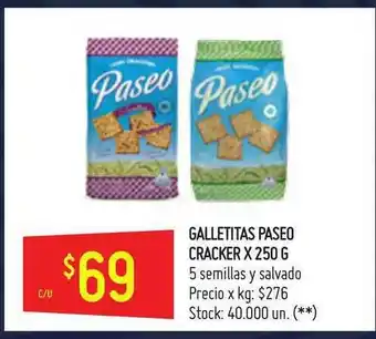 Changomas Galletitas Paseo Cracker x250 g oferta