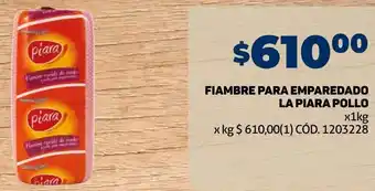 Makro Fiambre para Emparedado La Piara Pollo 1kg oferta