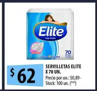 Punto Mayorista Elite Servilletas X 70 Un. oferta