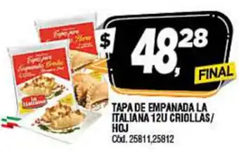 Supermercados Yaguar Tapa De Empanada LA Italiana 12u Criolllas/Hoj oferta