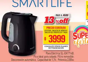 Smartlife Pava Eléctrica SL-EK1714B