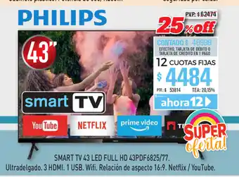 Red del Hogar Philips Smart TV 43 LED Full HD43PDF6825/77 oferta