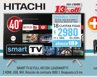 Red del Hogar Hitachi Smart TV 40 Full HD CDH oferta