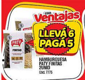 Supermercados Yaguar Paty Finitas Hamburguesa 2unid oferta