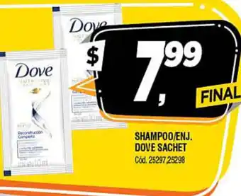 Supermercados Yaguar Dove Sachet Shampoo/Enj oferta