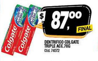 Supermercados Yaguar Colgate Dentrifico Triple Acc. 70g oferta