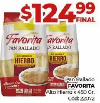 Diarco Pan Rallado Favorita Alto Hierro 450g oferta
