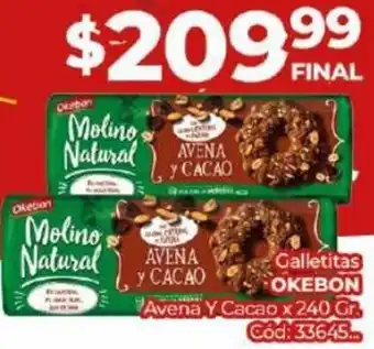 Diarco Okebon Galletitas Avena Y Cacao 240g oferta
