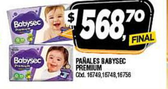 Supermercados Yaguar Babysec Pañales Premium oferta