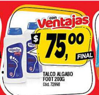 Supermercados Yaguar Algabo Talco Foot 200g oferta