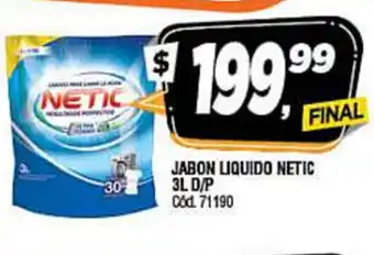 Supermercados Yaguar Netic Jabon Liquido Netic 3L D/P oferta