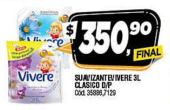 Supermercados Yaguar Vivere Suavizante 3L Clasico D/P oferta