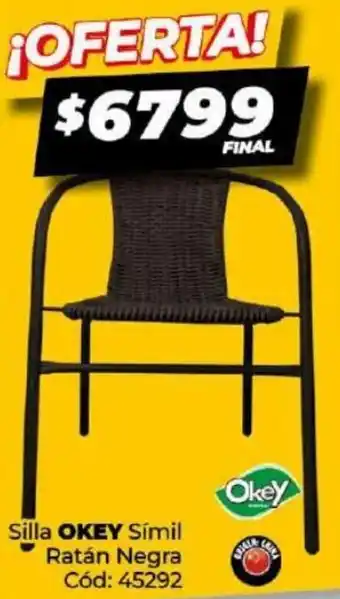 Diarco Silla Okey Símil Ratán Negra oferta