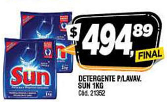 Supermercados Yaguar Sun Detergente P/ Lavav 1kg oferta