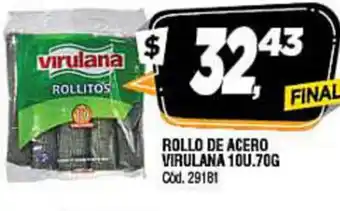 Supermercados Yaguar Virulana Rollo De Acero 10u.70g oferta
