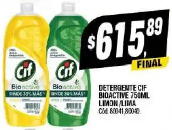 Supermercados Yaguar Detergente Cif Bioactive 750ml Limon/Lima oferta