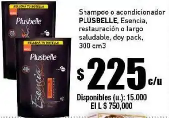 Cooperativa Obrera Shampoo o Acondicionador Plusbelle Esencia oferta