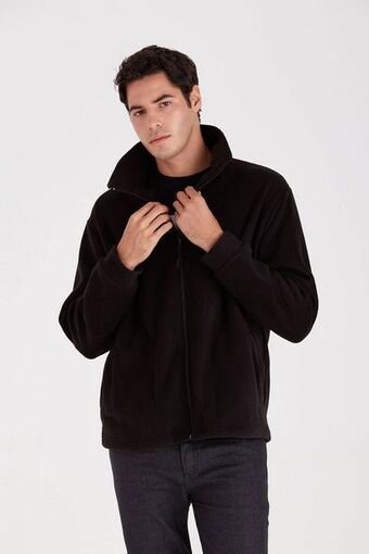 Macowens Buzo tipo campera lisa negra oferta