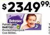 Diarco Pañales babysec premium hiperpack oferta