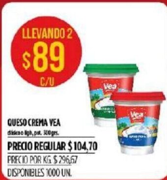 Supermercados Vea Queso Crema Vea oferta
