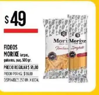 Supermercados Vea Morixe Fideos 500gr oferta