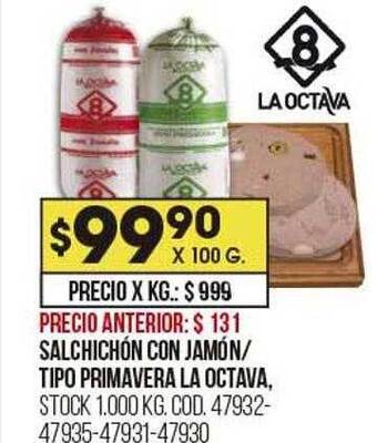 Coto Salchichón con jamón tipo primavera la octava oferta