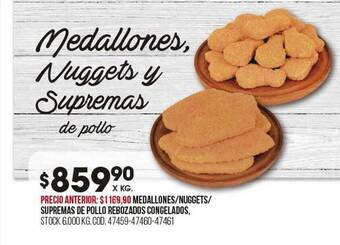 Coto Medallones nuggets supremas de pollo rebozados congelados oferta
