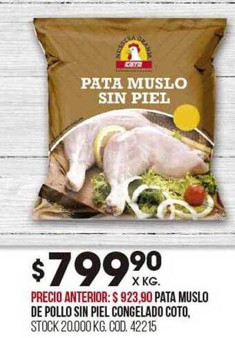 Coto Pata muslo de pollo sin piel congelado coto oferta