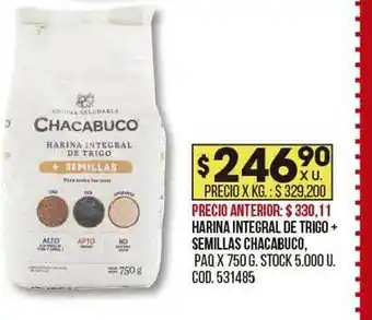 Harina integral de trigo + semillas chacabuco