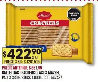 Coto Galletitas crackers clásicas mazzei oferta