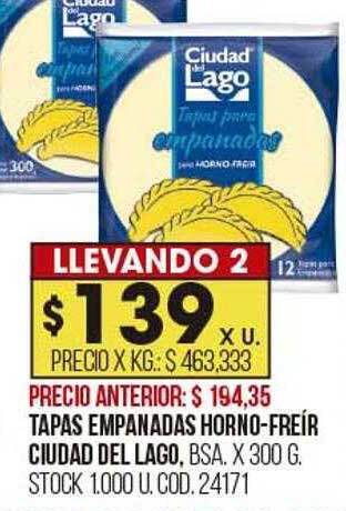 Coto Tapas empanadas horno-freir ciudad del lago oferta