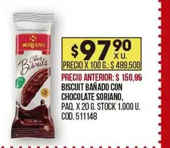 Coto Biscuit bañado con chocolate soriano oferta