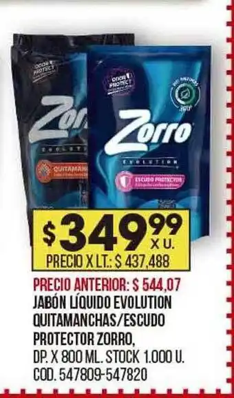 Coto Jabón liquido evolution quitamanchas escudo protector zorro oferta