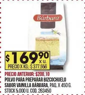 Coto Polvo para preparar bizcochuelo sabor vainilla bárbara oferta