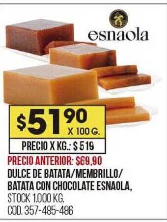 Coto Dulce de batata membrillo batata con chocolate esnaola oferta