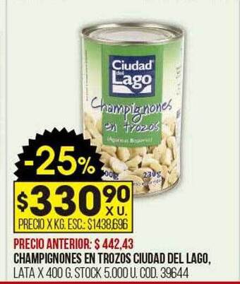 Coto Champignones en trozos ciudad del lago oferta