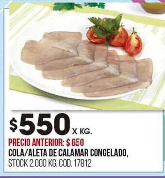 Coto Cola aleta de calamar congelado oferta