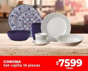 Supermayorista Vital Corona Set Vajilla 16 piezas oferta