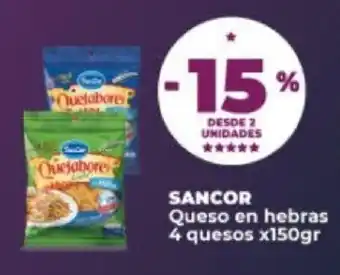 Supermayorista Vital Sancor Queso en Hebras 4 quesos x 150g oferta