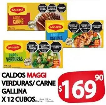 Supermercados Caracol Caldos Maggi Verduras / Carne Gallina x 12 cubos oferta