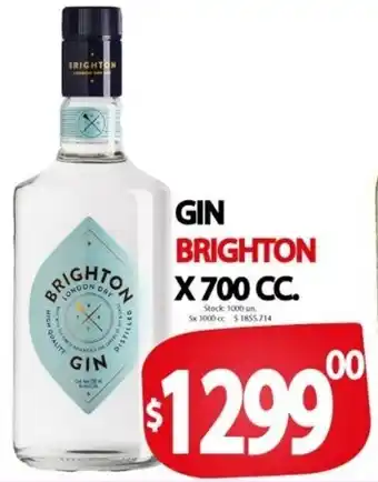 Supermercados Caracol Gin Brighton x 700cc oferta