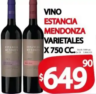Supermercados Caracol Vino Estancia Mendoza varietales x 750cc oferta