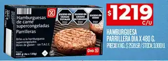 Supermercados DIA Hamburguesa Parrillera Dia x 480g oferta