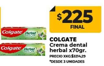 Supermayorista Vital Colgate crema dental herbal oferta