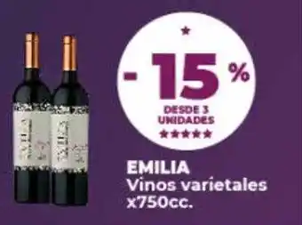 Supermayorista Vital Emilia vinos varietales oferta