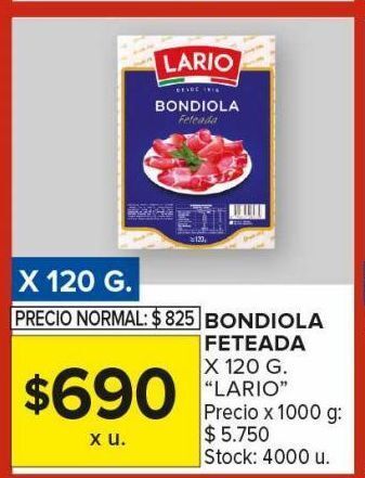 Carrefour Maxi Bondiola feteada lario 120g oferta