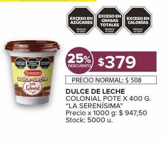 Carrefour Maxi Dulce de leche la serenísima 400g oferta
