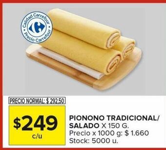 Carrefour Maxi Pionono tradicional salado 150g oferta